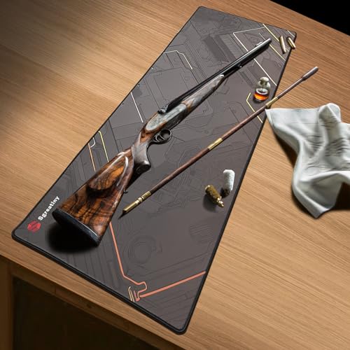 Sgreatiny 43"x 16" Large Gun Cleaning Mat,Work mat,Double Thickness Anti Slip Pads,Table-gripping Gunsmith Mat,Protective Workbench Sgreatiny