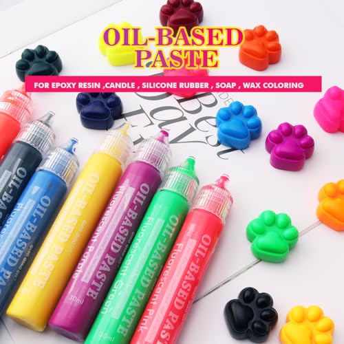 DIYcraft Epoxy Resin Color Pigment Oil-Based Paste Pigment, 20 Colors Highly Pigmented Paste use for Epoxy Resin, Candle, Silicone Rubber, Soap, Wax DIYcraft