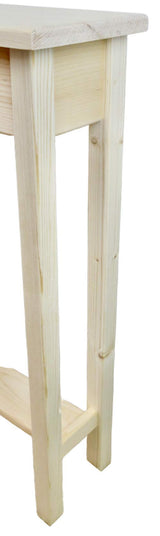 18" Narrow Console Sofa Table - Unfinished Foyer Pine Table With Bottom Storage Shelf Generic