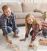 Puzzled 3D Puzzle Steam Train Wood Craft Construction Model Kit, Fun Unique & Educational DIY Wooden Toy Assemble Unfinished Craft Hobby Classic Puzzled