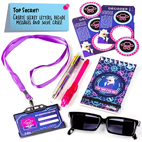 GirlZone Ultimate Secret Agent Writing Set, Exciting Spy Kit and Fun Stationery Set with Spy Pen Toy, Stationery Paper and Envelopes Set for Spy GirlZone