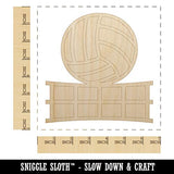 Volleyball and Net Unfinished Wood Shape Piece Cutout for DIY Craft Projects - 1/8 Inch Thick - 6.25 Inch Size Sniggle Sloth