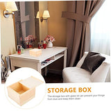 Abaodam 4 Pcs Wooden Storage Box Unfinished Square Jewelry Container Bracelet Stand Ring Holder Wood Crafts Basket Storage Bins Wooden Stand Souvenir Abaodam