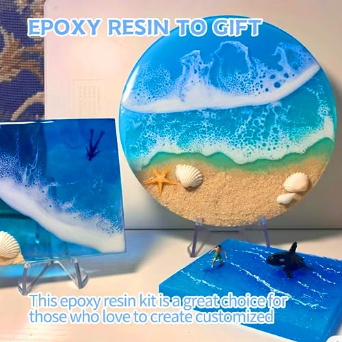 Myqiuf Epoxy Resin Kit, 1 Gallon/128OZ Epoxy Resin Crystal Clear Not Yellowing No Bubble Self Leveling for DIY Molds Wood Jewelry Table Tops Bar Top - WoodArtSupply