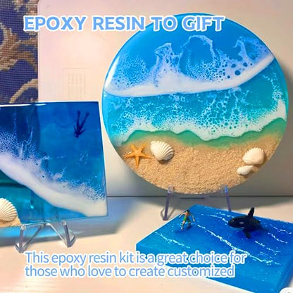 Epoxy Resin Kit, 2 Gallon Epoxy Resin Crystal Clear Not Yellowing No Bubble Self Leveling for DIY Molds Wood Jewelry Table Tops Bar Top Casting