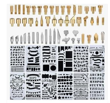 TITA-DONG Wood Burning Tips - Pyrography Wood Burning Kit Without Wood Burning Tips Only Wood Burning Letters DIY Drawing Template Carving Engraving - WoodArtSupply