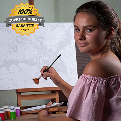 TRITART Paint Brush Set of 25 - Suitable as Acrylic, Watercolor & Oil Brushes - Paintbrushes with 2 Mixing Pallets - Artists Painting Supplies Tritart