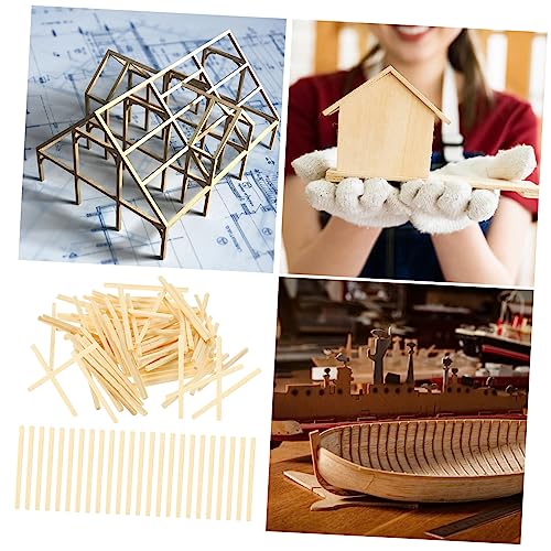 VOSAREA 3 Hardwood Square Dowel Math Counting Stick Toy Model Material Rods Modeling Stick Candy Making Sticks Craft Wood Dowels Wood Popsicle Stick VOSAREA