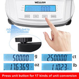 Lab Scale 5000g/0.01g High Precision Digital Scale Analytical Balance Electronic Scale for Kitchen Lab Weighing WELLiSH