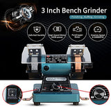 LIBAOTML Mini Bench Grinder with Variable Speed for Polishing, Buffing, and Jewelry Making, Small Bench Polisher and Professional Lapidary Equipment LIBAOTML
