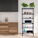 HealSmart Heavy Duty 6-Shelf Shelving with Wheels, with Hanging Hooks, Wire Shelving, Adjustable Storage Units, 29.92'' D x 13.98'' W x 71.65' H, 6 HealSmart