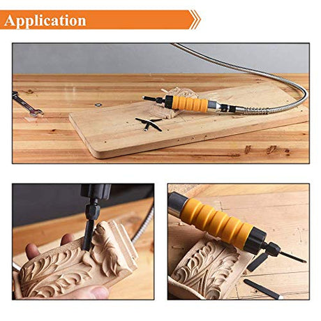 YUCHENGTECH Electric Chisel Carving Tool Electric Wood Chisel Electric Woodworking Chisel Carving Tool Machine (Host +Chisel + shaft) YUCHENGTECH