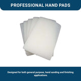 Benchmark Abrasives 6" x 9" White Coloured Non-Woven Scuff Abrasive Sanding Hand Pads Washable Reusable for Cleaning, Paint Removal, Surface Benchmark Abrasives