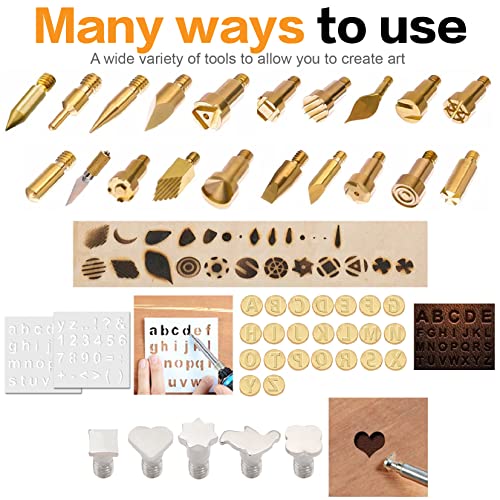 56 Pcs Wood Burning Accessories for Pyrography Pen Wood Embossing Carving DIY Crafts