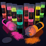 Arteza Fine Glitter, Set of 54 Colors, Shaker Jars (0.34oz/9.6 g) Glow Under UV Black Light, Extra Fine, Art Supplies for DIY Crafts ARTEZA
