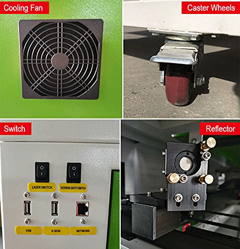 POVOKICI RECI 90W 20" x 28" CO2 Laser Engraver and Cutter, with Electric Lift Bed, Industrial Water Chiller and Rotary US Stock POVOKICI