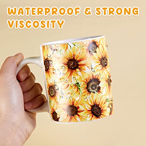 Tintnut Sunflower Permanent Vinyl - 7 Sheets 12"x10", Permanent Vinyl for Cricut Machine, Floral Permanent Vinyl Sheets, Permanent Adhesive Vinyl, Tintnut