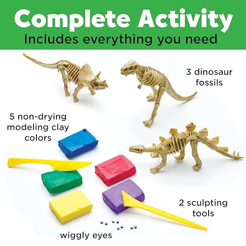 Creativity for Kids Create with Clay Dinosaurs - Build 3 Dinosaur Figures with Modeling Clay, small - WoodArtSupply