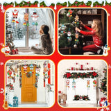 TREACLUB Christmas Wind Chime Kit for Kids, 12 Pack Merry Christmas Make Your Own Wooden Wind Chime DIY Coloring Xmas Snowman Santa Unfinished Wooden TREACLUB