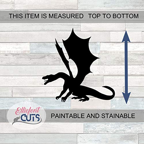 Dragon Wooden Cutouts for crafts, Laser Cut Wood Shapes 5mm thick Baltic Birch Wood, Multiple Sizes Available Elliefont Styles