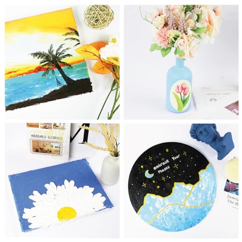 Acrylic Paint Set 30 Colors Craft Paints in Tubes with 10 Art Brushes Rich Pigment for Artists Beginners Kids Painting on Canvas Wood Fabric Crafts, INK LAB