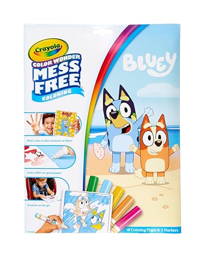 Crayola Bluey Color Wonder Coloring Set, 18 Bluey Coloring Pages, Mess Free Coloring for Toddlers, Bluey Toys & Gifts for Kids Crayola