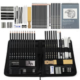 Brusarth 42 Pack Drawing Set Sketching Kit, Pro Art Sketch Supplies with Sketchbook, Include Graphite Pencil, Charcoal Pencil, Sharpener, Eraser Art Brusarth