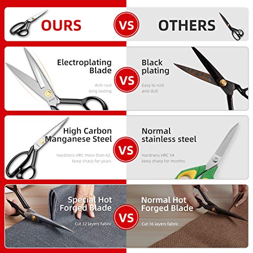 Fabric Scissors Tailor Sewing Shears - 9 Inch Heady Duty Scissors for Fabric Cutting Professional Ultra Sharp Cloth Tailor Scissors Multipurpose Snavida