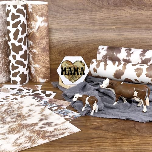 Tintnut Cowhide HTV Vinyl - 10 Sheets 12 x 10 inches Brown Heat