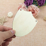 Shield Wood Cutout DIY Crafts Wooden Shield Shaped Hanging Ornaments Unfinished Wood Sign Whit Twines for Wedding Birthday Christmas Party Decoration Creaides
