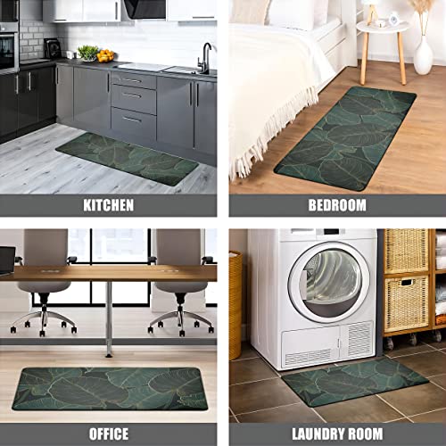 Kitchen Mats for Floor Cushioned Anti Fatigue Mats for Kitchen Floor Green Kitchen Floor Mat Memory Foam Boho Kitchen Rugs Luxury Kitchen Runner - WoodArtSupply