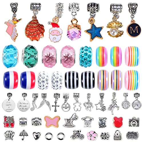 Girls Charm Bracelet Making Kit: Girl Toys Make Jewelry Supplies Set Unicorn DIY Craft Art Set Charm Bracelets Kits Creative Birthday Gifts for Girl COO&KOO