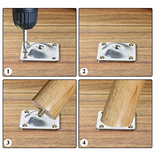 Sopicoz Table Legs 16 inch Wood Furniture Legs for Coffee Table End Table Mid-Century Modern DIY Furniture Tapered Natural Threaded M8 Hanger Bolts - WoodArtSupply