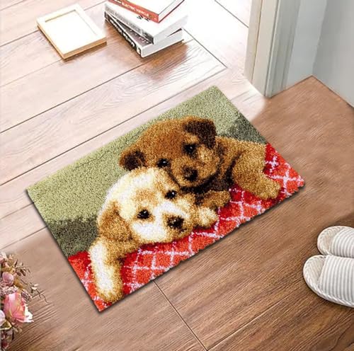 YAKOLECI Latch Hook Kits, DIY Rug Making Kits with Printed Pattern Canvas, Instrution, Yarns and Latch Hook, Easy to Start for Beginners, DIY Home YAKOLECI