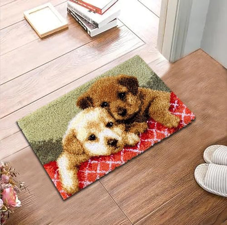 YAKOLECI Latch Hook Kits, DIY Rug Making Kits with Printed Pattern Canvas, Instrution, Yarns and Latch Hook, Easy to Start for Beginners, DIY Home YAKOLECI