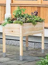 MIXC Wooden Raised Garden Bed with Legs, 48”L X 24”W, Elevated Reinforced Large Planter Box for Vegetable Flower Herb Outdoors - Beam and Column MIXC