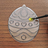 24 Sets Easter Egg Suncatcher Ornaments Decoration DIY Window Paint Art Stickers Craft Kit 8 Designs Easter Egg Suncatchers for Kids Classroom Easter Winlyn