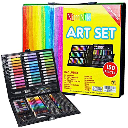 NIMNIK Art Case for Kids 9-12 - 150 pcs Art Kits Sets | Art Supplies Coloring Set for Ages 3-6 Artist Drawing Kits for Girls Boys School Projects - WoodArtSupply