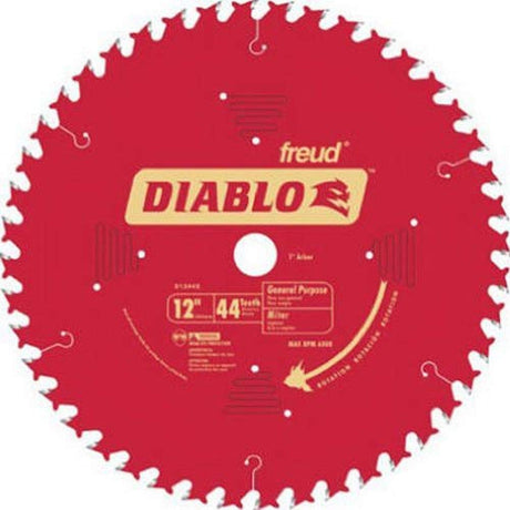Freud D1244X Diablo 12" 44 Tooth ATB General Purpose Miter Saw Blade 1" Arbor Freud