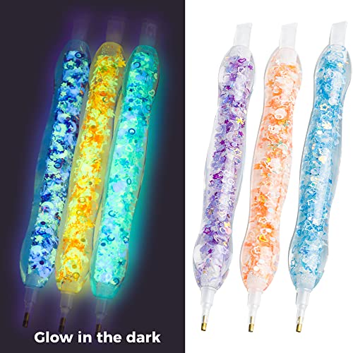 WELYEA Glow Diamond Painting Pens - 4 Pack Glow In The Dark Diamond  Painting Tools and Accessories Handmade Art Resin Pens Different Pen Tips  Diamond