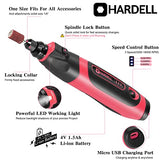 HARDELL Cordless Rotary Tool 4V, Upgrade Mini Rotary Tool Kit 18000 RPM with 74 Accessories, 3-Speed Multi-Purpose Rechargeable Rotary Tool for HARDELL