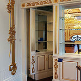 LXYUUM Wood Carved Applique Onlay Unpainted Corner Onlay Applique Door Cabinet Rose Unpainted European Style (03, 30x8cm/11.81x3.15inch) LXYUUM