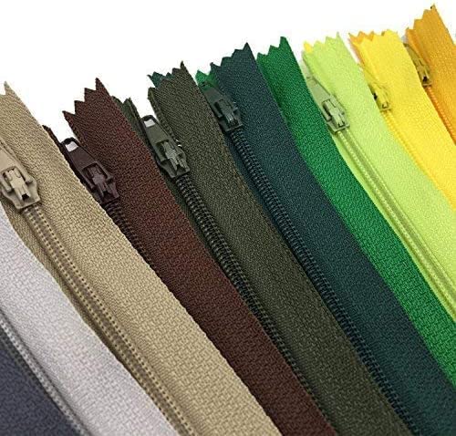 Zippers, DOITEM 72 pcs Zippers for Sewing 6 Inch 10 Inch 14 Inch Multicolor Nylon Coil Zippers for Sewing and Crafts 24 Colors DOITEM