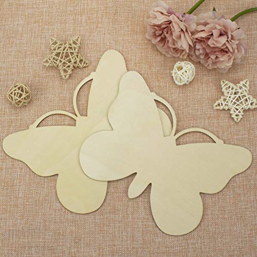 Blank Butterfly Wood Slices, Unfinished Wood Cutout,DIY Craft Ornaments Craft 6pcs Samanter