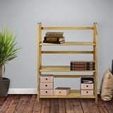 Casual Home 3-Shelf Folding Stackable Bookcase (27.5" Wide)-Natural Casual Home