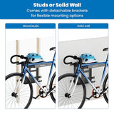 Mount-It! Bike Wall Mount Rack with Shelf and Hooks, Horizontal Indoor Bike Rack Garage Home, Space Saving Wall Mounted Hanger for a Single Road, Mount-It!