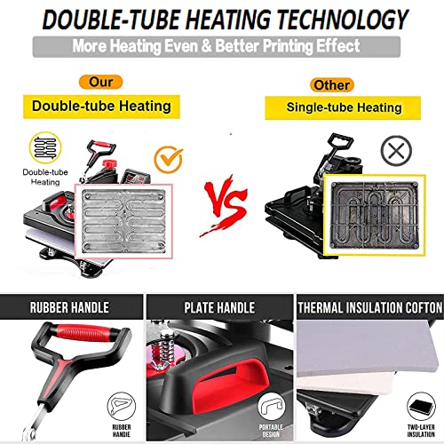 WHUBEFY Upgraded Heat Press Machine for Shirts 15 x 12 Inch T Shirt Press Machine 360-Degree Swing Digital Shirt Printing Heat Transfer Sublimation Whubefy