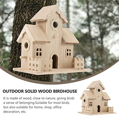 Balacoo Wooden Bird House Bird Nest Unfinished Unpainted Wood Birdhouse Hanging Sleeping Nest Indoor Outdoor Bird House Garden Bird Bed for Squirrel - WoodArtSupply