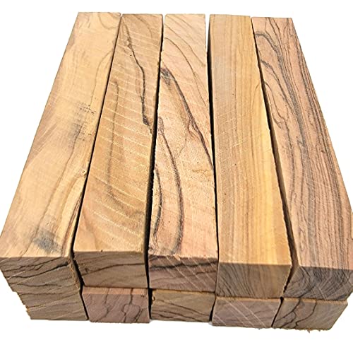 Zuluf Holy Land Olive Wood Pen Blanks for Turning Authentic Olive Wood Blanks Bundle 3/4" x 3/4" x 5-1/2", Set of 10 - Premium Wooden Pen Blanks Zuluf