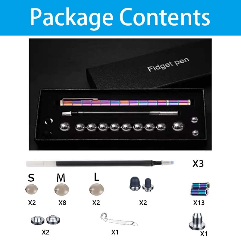 Fidget Pen Decompression Magnetic Metal Pen, Toy Pen Relieving Stress Build Various of Shapes, Strato Pen Multifunctional Deformable Magnet Writing Lafoxla